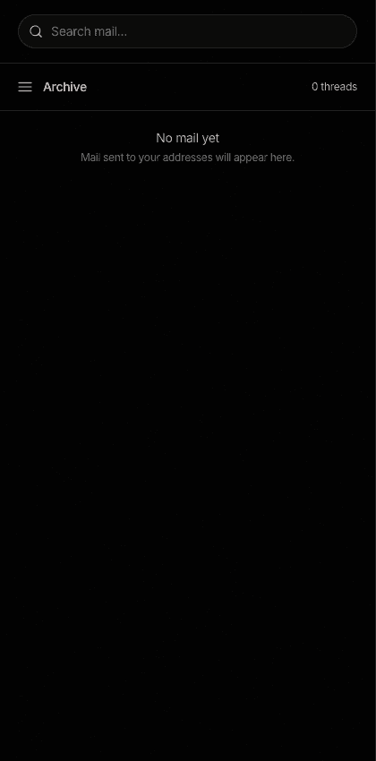 The inbox on a mobile viewport